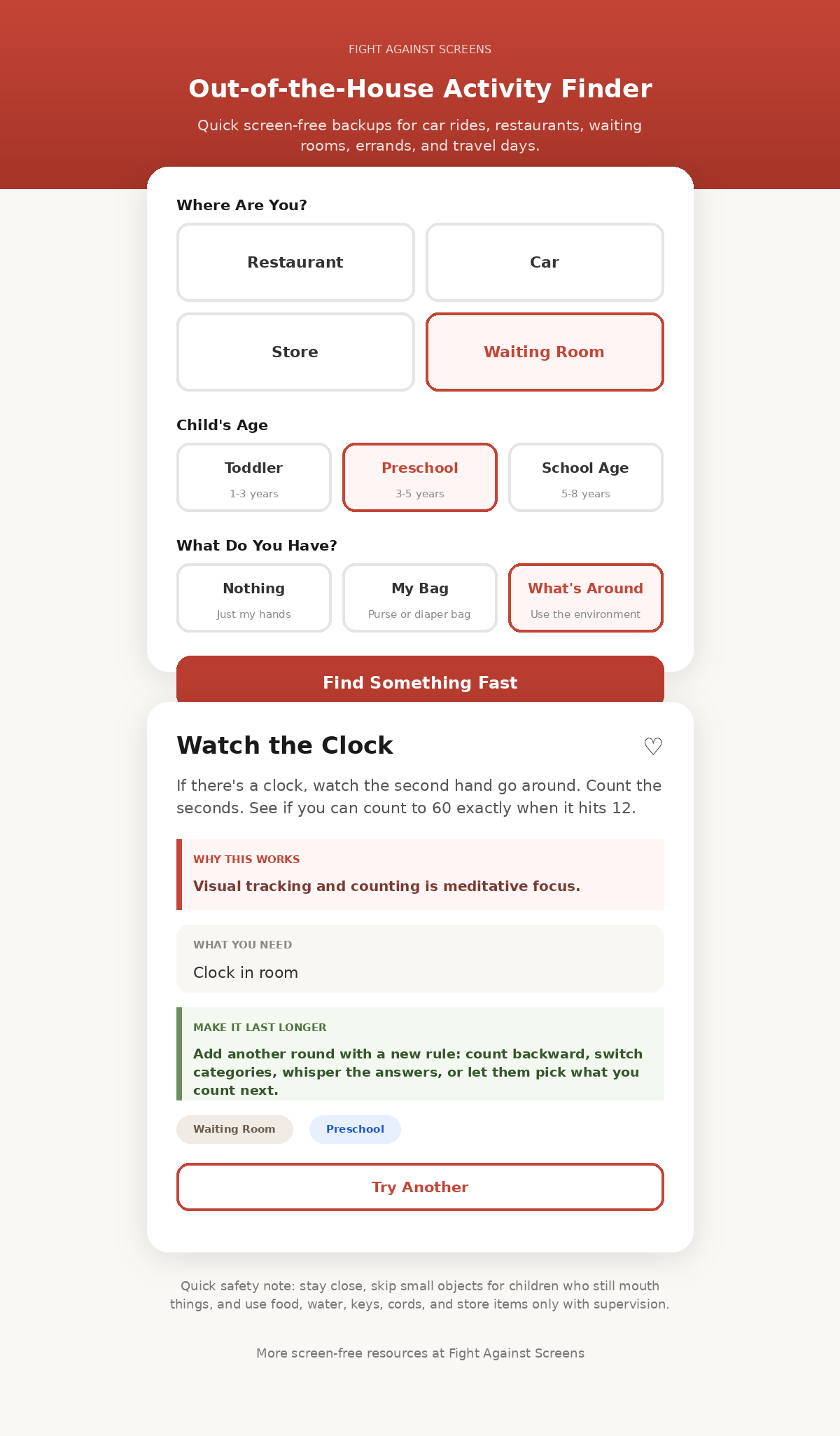 Out-of-the-House Activity Finder (Instant Digital Download, Ages 1-8)