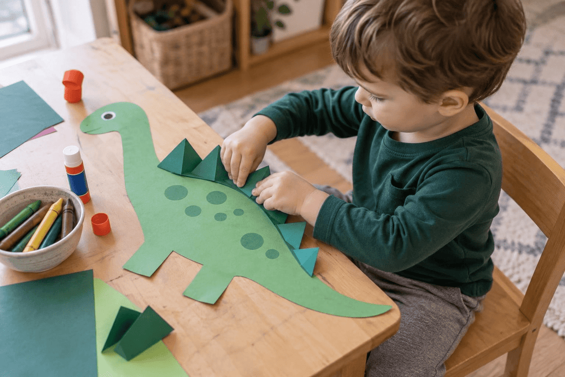 6 Construction Paper Dinosaur Crafts for Kids Ages 3-4