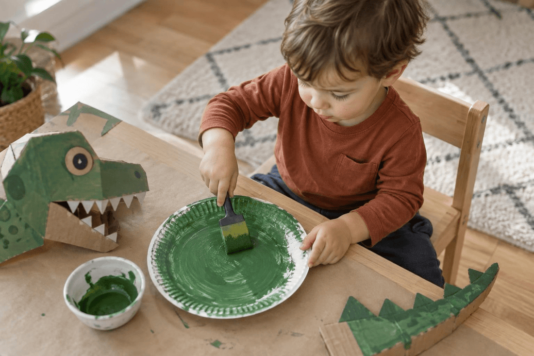 7 Dinosaur Crafts for Kids Ages 18-36 Months Without Tiny Pieces