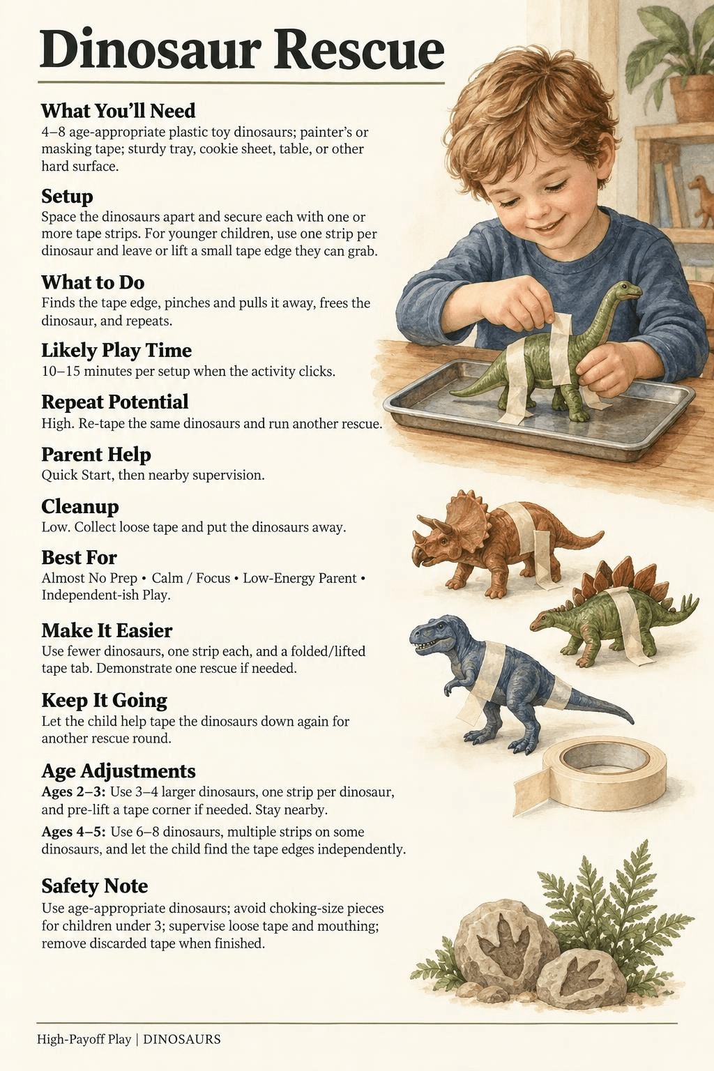 High-Payoff Dinosaur Play (Instant Digital Download: Ages 2–5)
