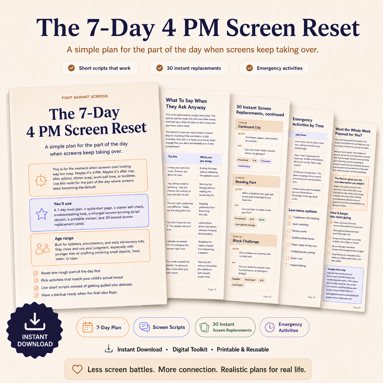 The 7 Day 4PM Screen Reset (Ages 2-8, Instant Digital Download)