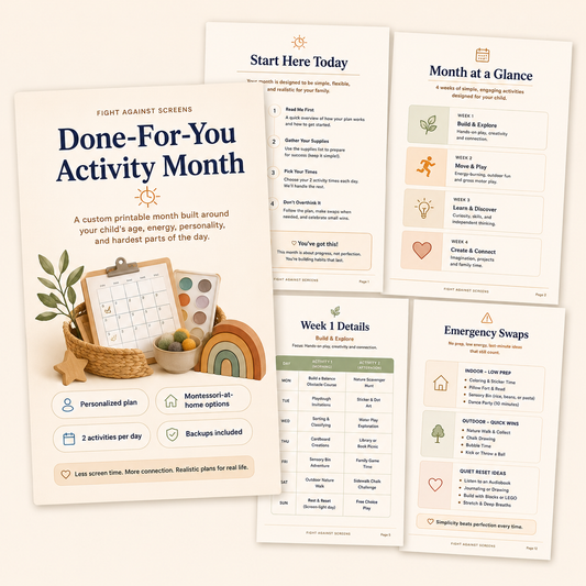 Done-For-You Activity Month (Ages 1-8)