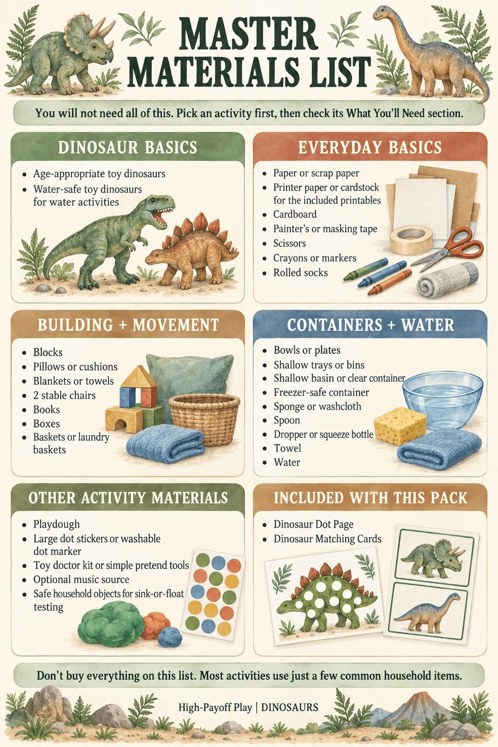 High-Payoff Dinosaur Play (Instant Digital Download: Ages 2–5)