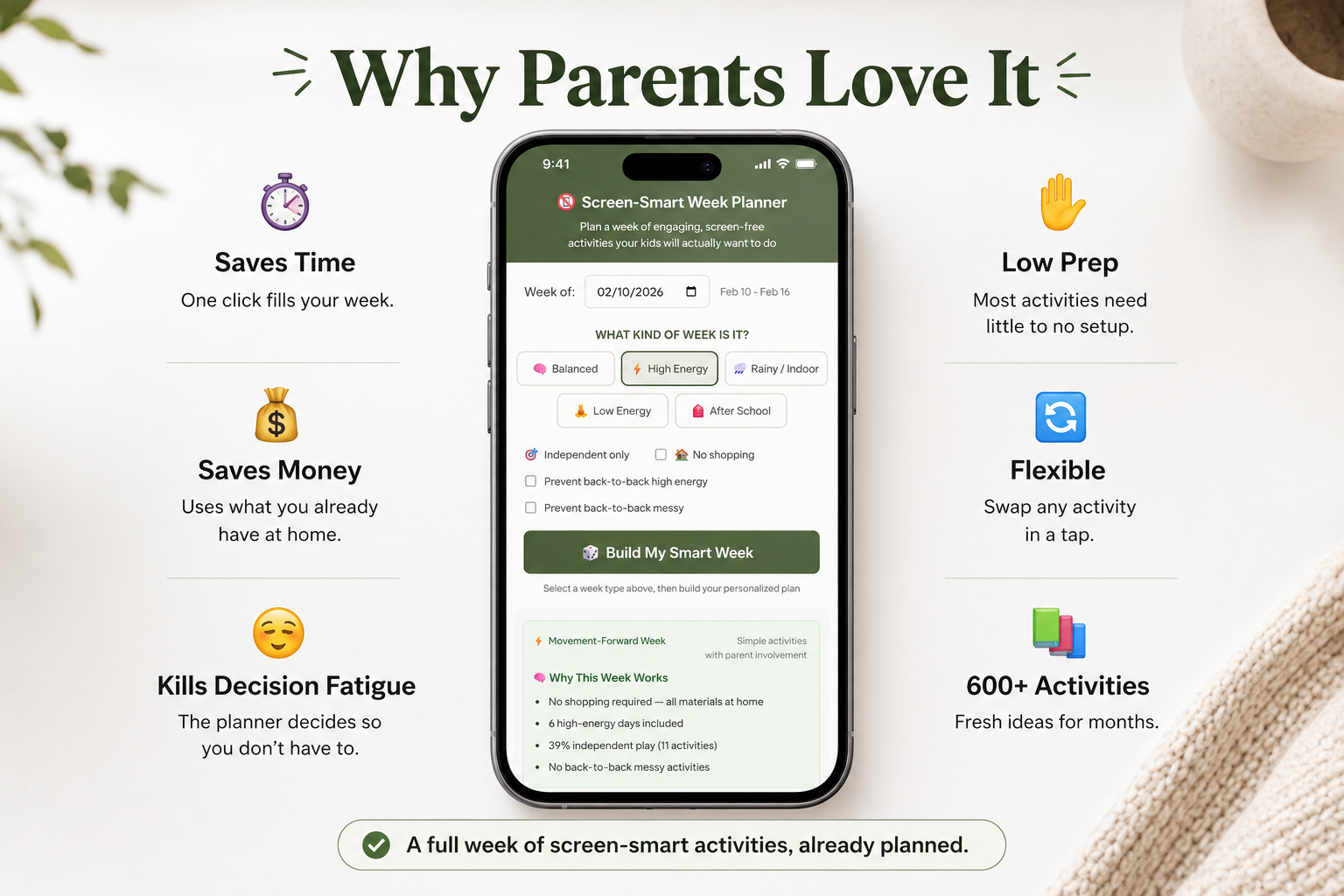 Screen Smart Week Planner (Ages 1-8: Instant Digital Download)