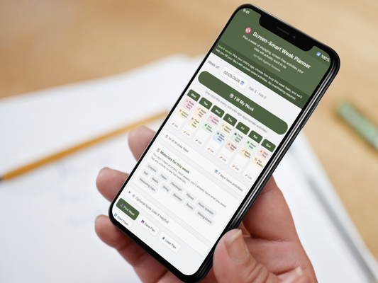 Screen Smart Week Planner (Ages 1-8: Instant Digital Download)
