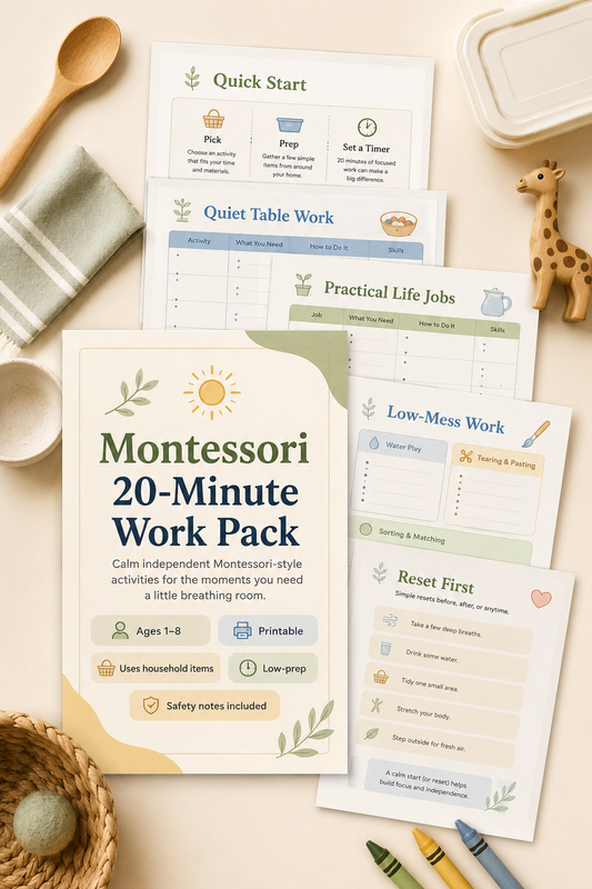 Montessori 20-Minute Work Pack