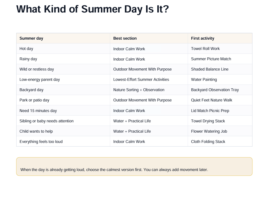Montessori Summer Activity Pack