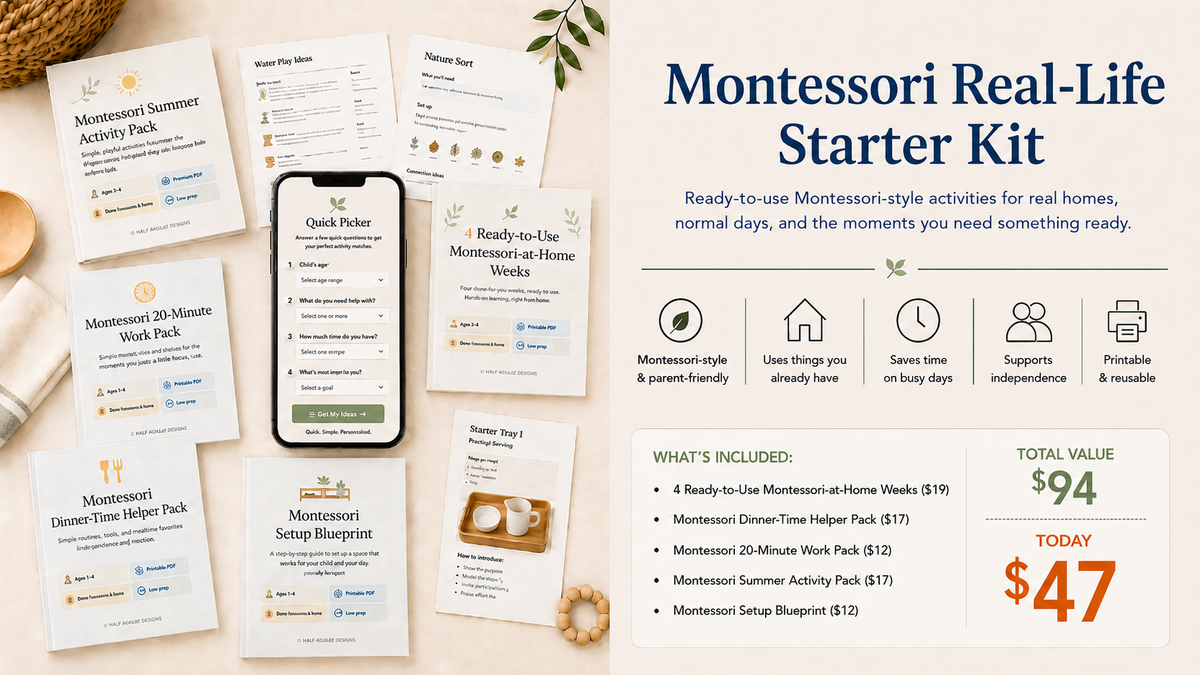 Montessori Real-Life Starter Kit (Ages 1-8, Instant Digital Download)