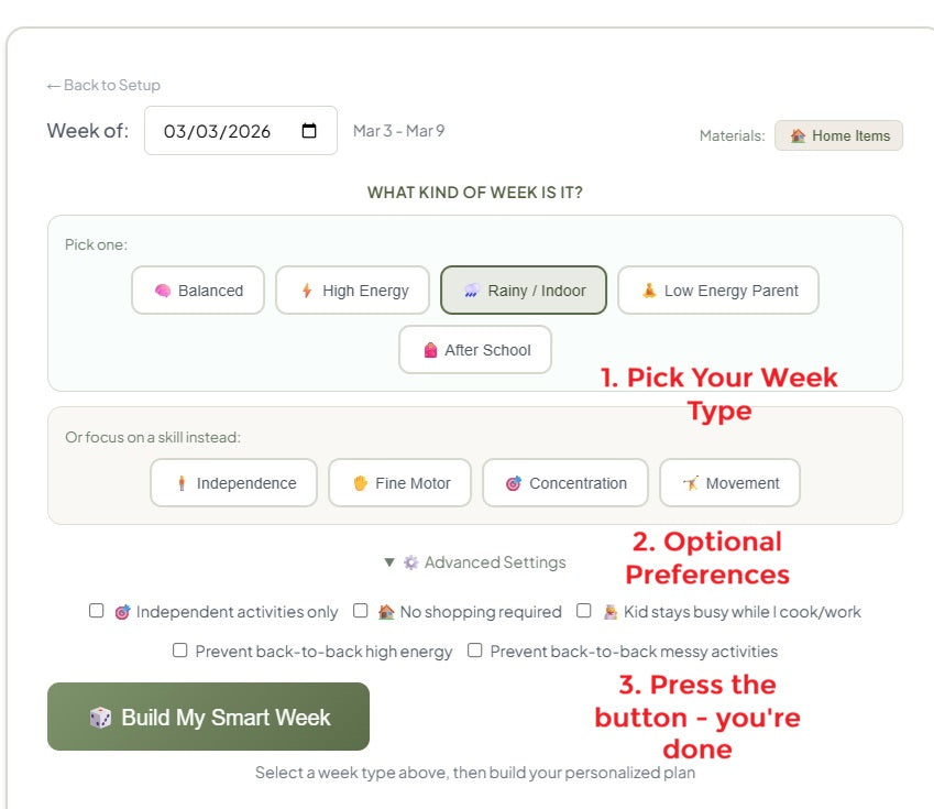 Montessori Weekly Planner (Ages 1-8: Instant Digital Download)