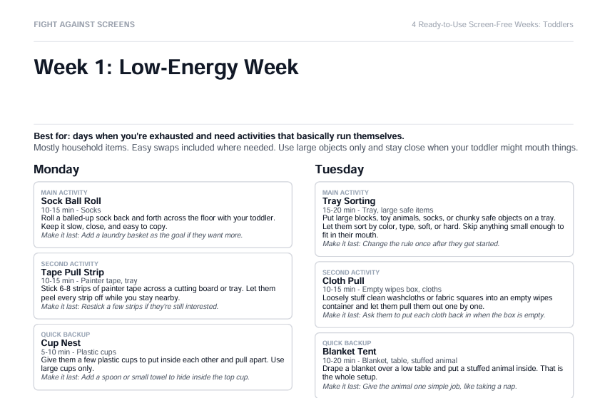 4 Ready-to-Use Screen-Free Weeks (Ages 1-8, Instant Digital Download)